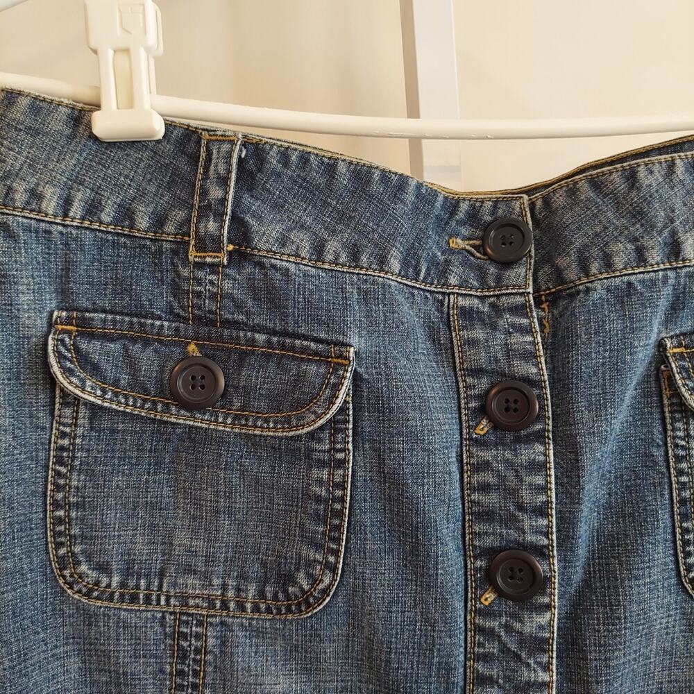 Vintage Old Navy Jean Skirt Big Buttons Preppy A-Line Large‎ Preppy - Picture 2 of 4